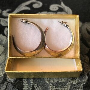 Sterling 925 silver Crescent Hoop Earrings - Women's Fashion Jewelry